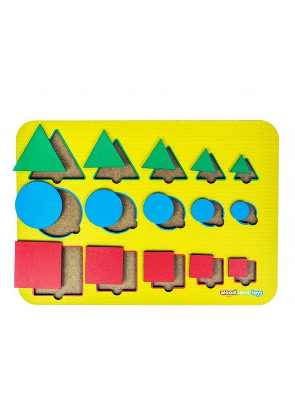 Доска-вкладыш Монтессори "Больше-меньше" (дерево) WOODLENDTOYS
