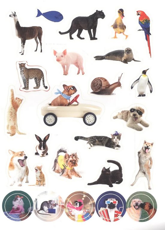 Набор наклеек 100 шт "Забавные животные" ПРОФ-пресс