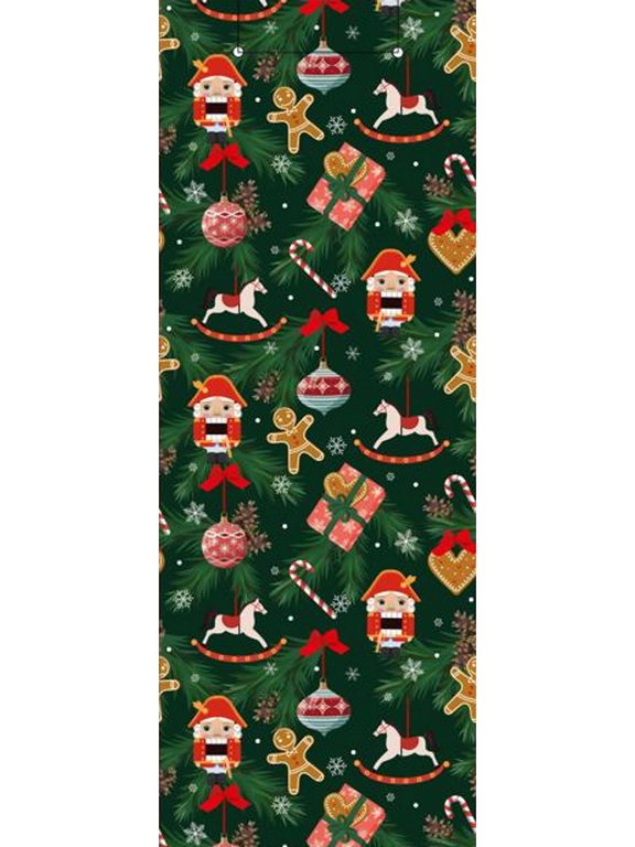 Пакет бумажный под бутылку НГ 12*36см "Очаровательная ель"