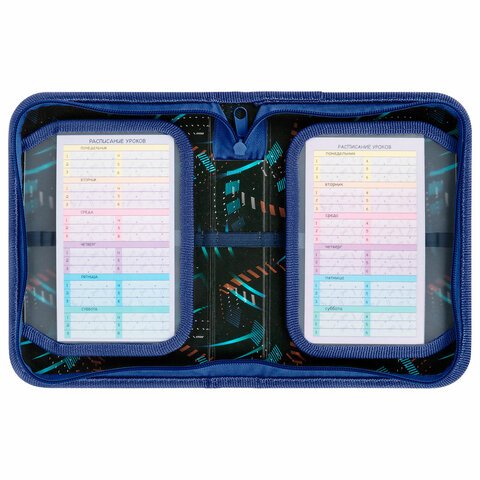 Пенал 1 отд. 2 откид. планки для мальчика Пифагор "Speed bolid" 20*14 см полиэстер