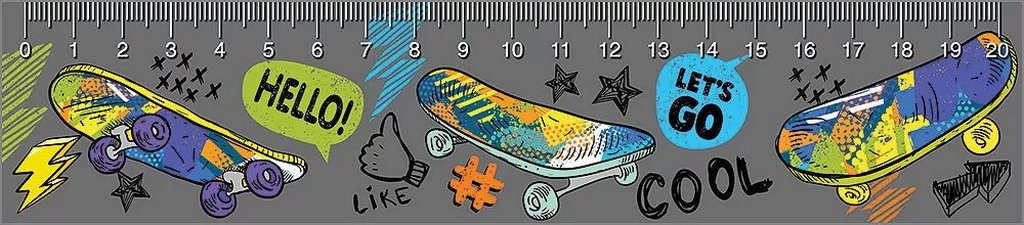 Закладка-линейка  "Скейтборды"