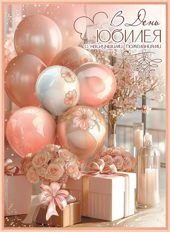 Открытка Гигант (юбилейная) текст "В День Юбилея с наилучшими пожеланиями!"