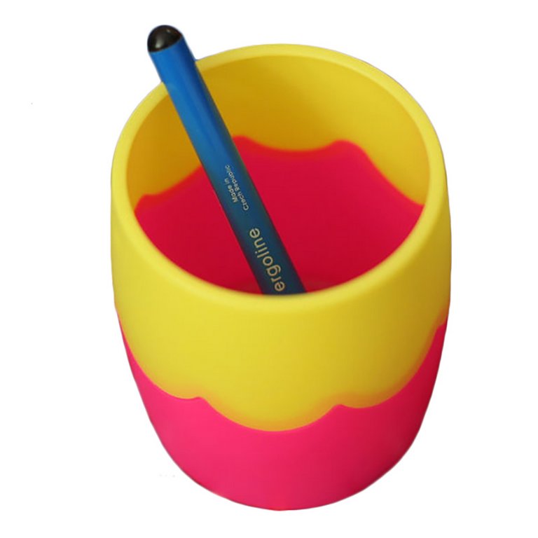 Подставка для ручек "Двухцветная" розово-жетлтая Стамм