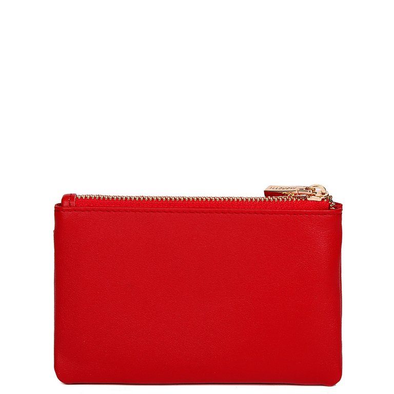 Портмоне FABRETTI женское, нат. кожа, 13,5*9*0,5см,  красный