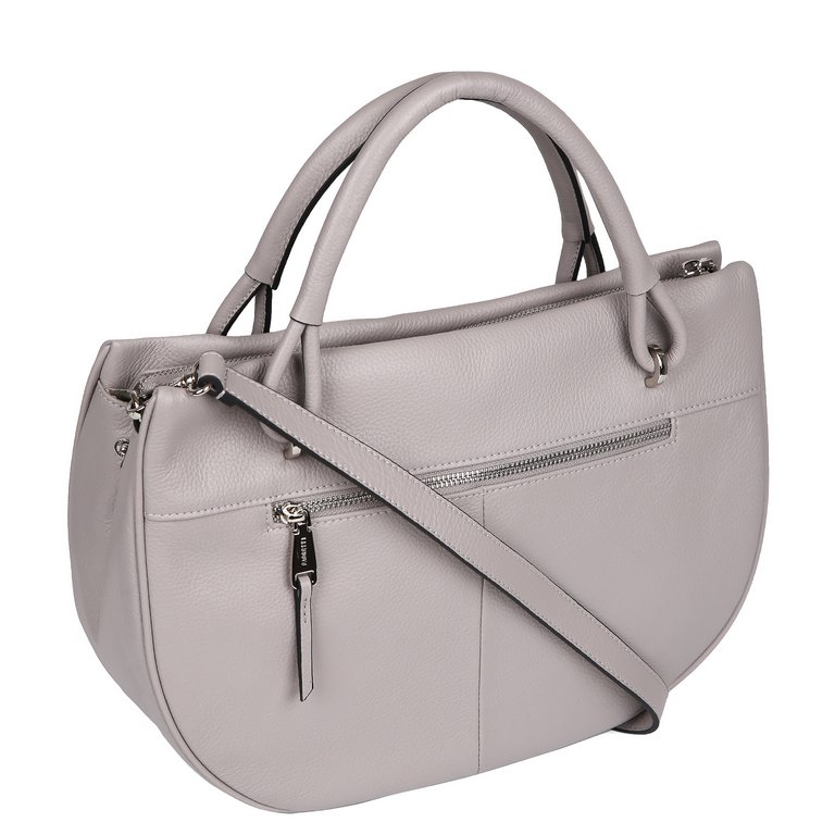 Сумка женская FABRETTI 34х24х13 см, нат. кожа, серый