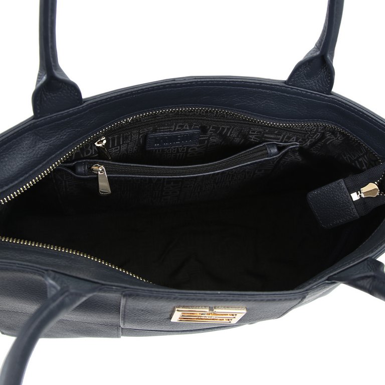 Сумка женская FABRETTI 33х23х11 см, нат. кожа, синий