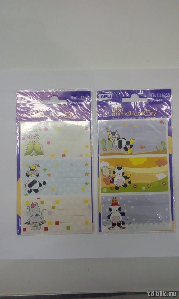 Наклейка для подписи тетрадей серия "Веселые животные" 3 л/уп. Apli