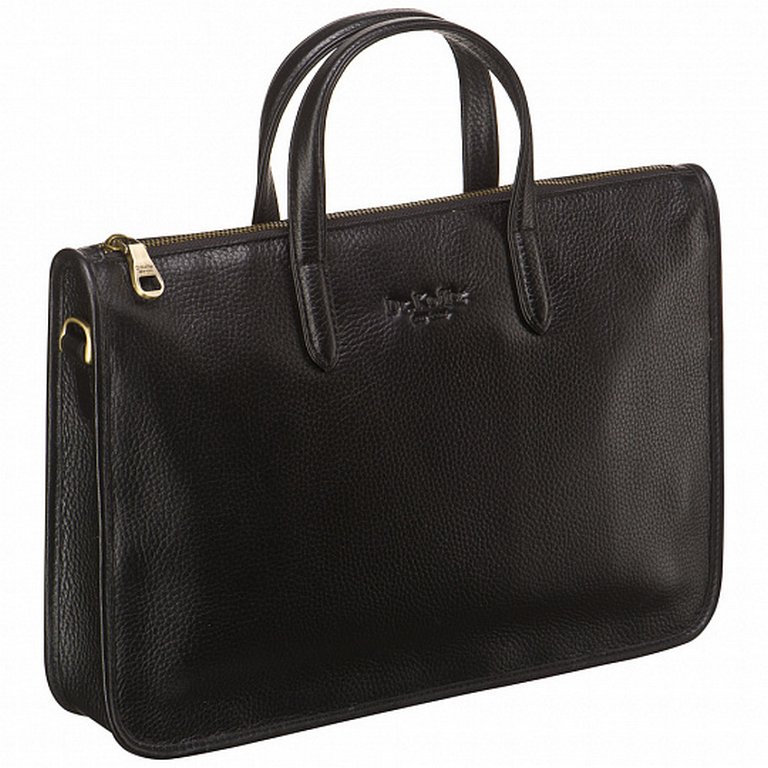 Сумка для документов Dr.Koffer, нат. кожа, черная