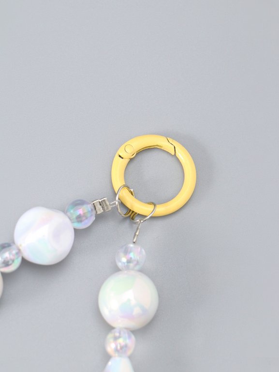 Брелок "Тюльпаны и звёзды" жёлто-перламутровый, 11*4*1,5 см