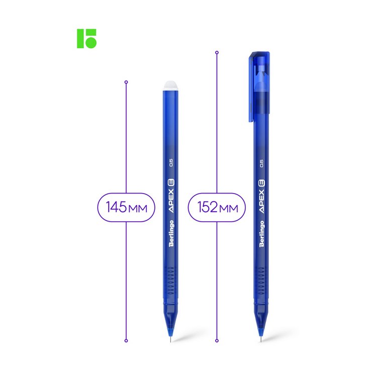 Ручка пиши-стирай гелевая Berlingo "Apex E" синяя 0,5мм (линия 0,35мм)