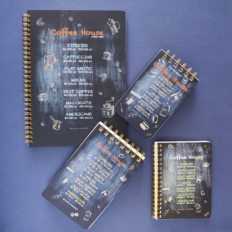 Тетрадь 60 лист кл. А6 на гребне, "COFFEЕ HOUSE"