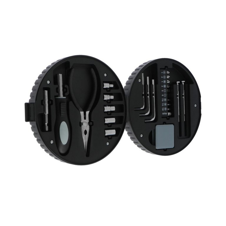 Набор инструментов "ТУНДРА" подарочный пластиковый кейс "Колесо", 24 предмета