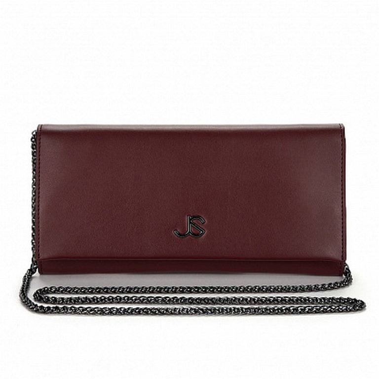 Сумка женская-клатч Jane's Story бургунди, нат. кожа