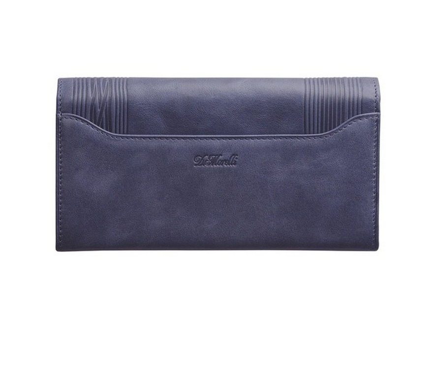 Портмоне D.Morelli женское "Сюита" большое  нат. кожа,  синее