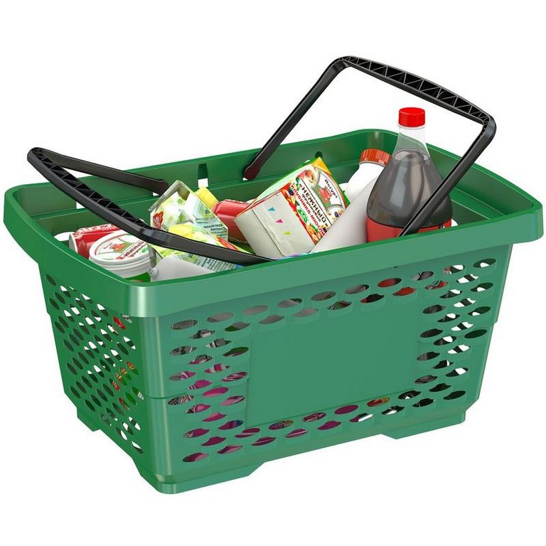Корзина  покупательская Jazz пластик 28л две ручки, зеленая