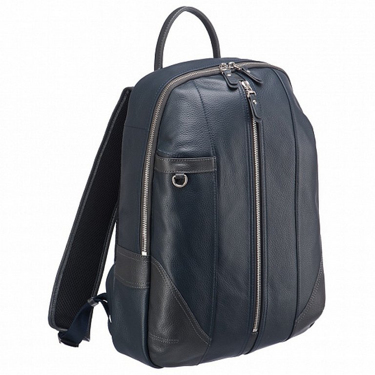 Рюкзак женский Dr.Koffer 32*42*14 см, нат. кожа, синий