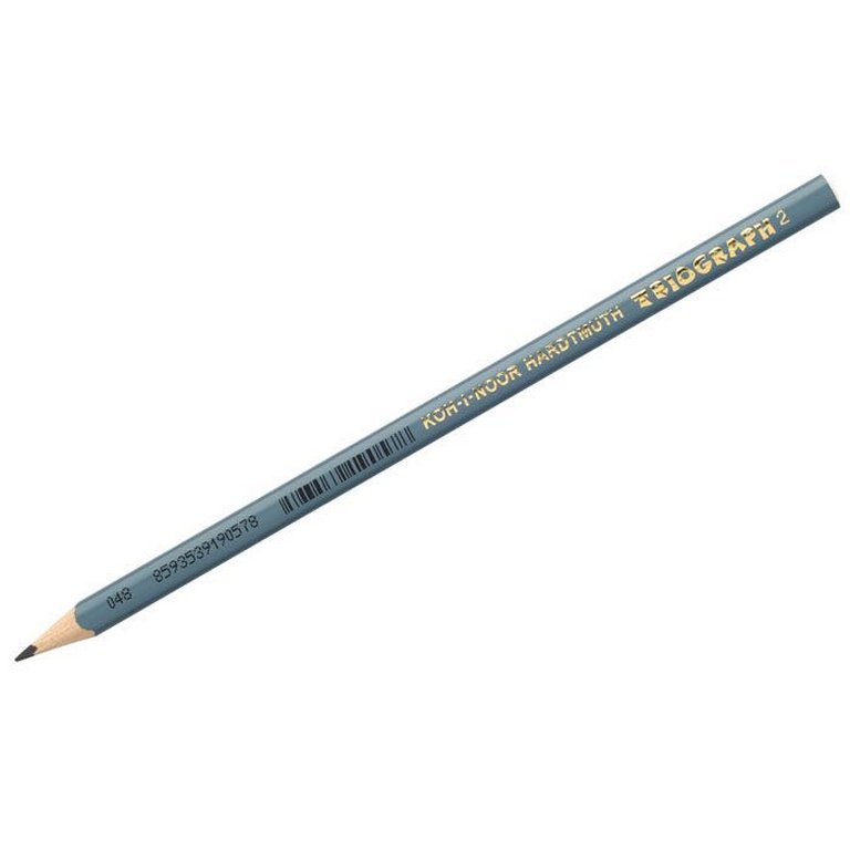 Карандаш ч/г HB трехгранный KOH-I-NOOR 1802/2 "Triograph" (серый корпус)