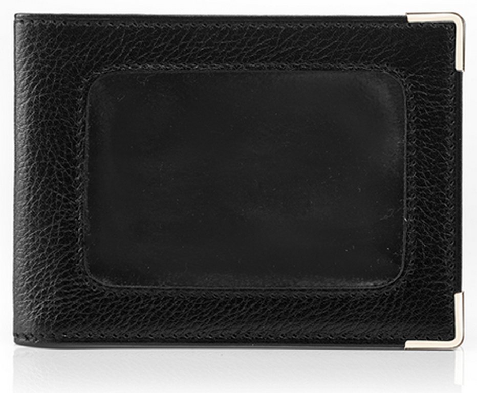 Обложка для документов с окном Faetano нат. кожа, цвет черный