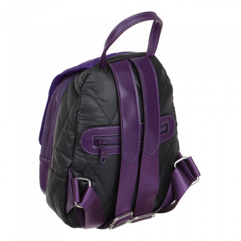 Рюкзак молодежный женский 26*21*12 см "Сиреневое настроение" нейлон, иск. кожа