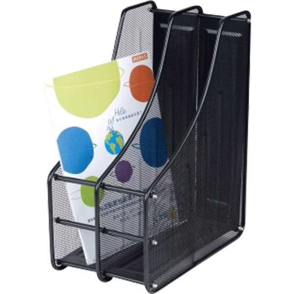 Лоток вертикальный металл. 2-х секцион.(15*28*35см) deVente черный