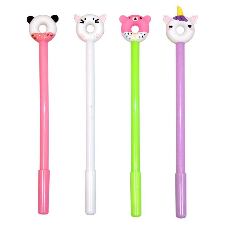 Ручка шариковая сувенирная "Пончик животные" синяя (ассорти)