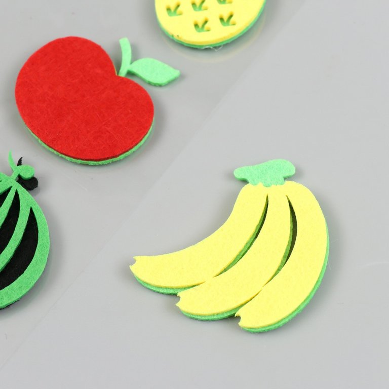 Наклейки из фетра "Спелые фрукты" 6 шт/уп.