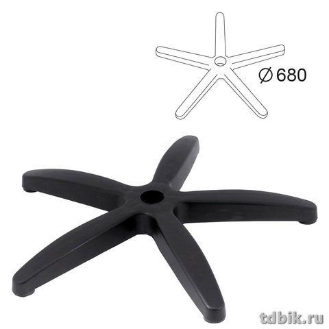 Крестовина для кресла (d=680 мм) до 120 кг. пластик, черный