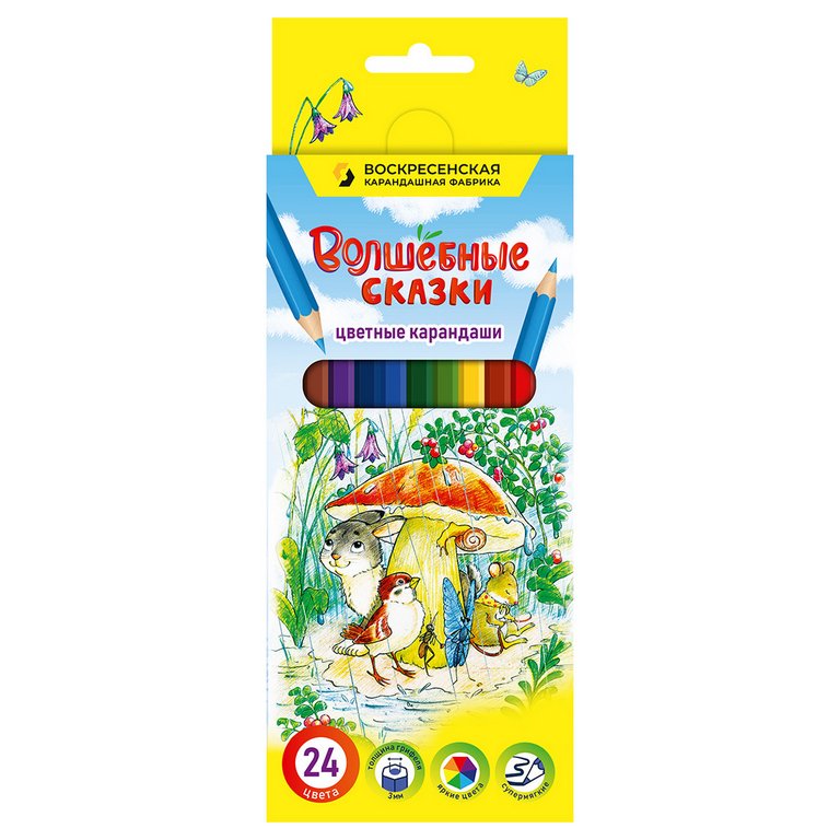Набор карандашей  24 цв. ВКФ "Волшебные сказки"