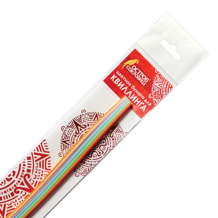 Квиллинг бумага 100 полос, 7 мм*30 см "Радуга" 10 цветов ОСТРОВ СОКРОВИЩ