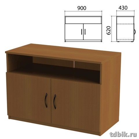 Тумба для оргтехники 2 двери "Канц" 900*430*620мм, цвет орех