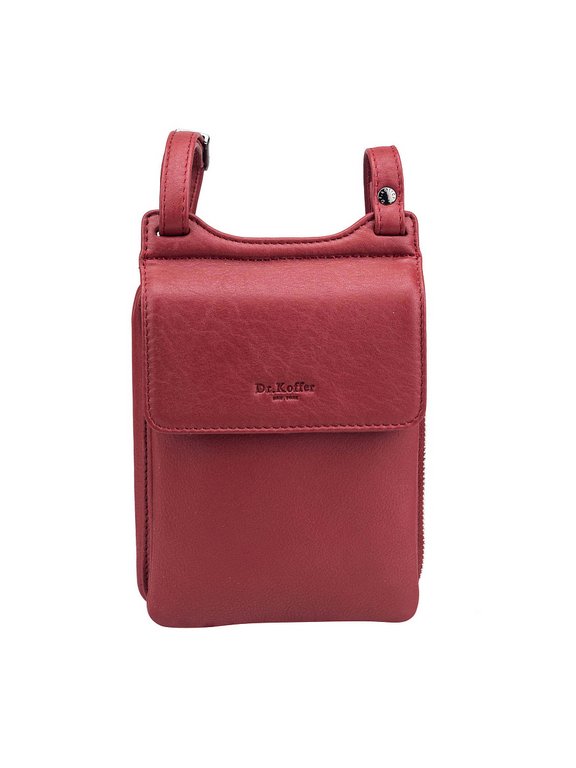 Сумка женская Dr.Koffer 13х19х4см см, нат.кожа бордовая