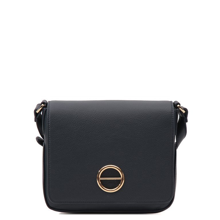 Сумка женская FABRETTI 23х18х9 см, нат. кожа, темно-синяя