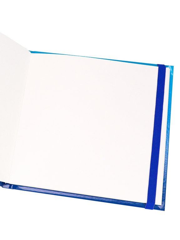 Скетчбук 200*200 мм, 20л. сшивка "Акварельный Акула" на резинке 200 г/м2, бумага белая