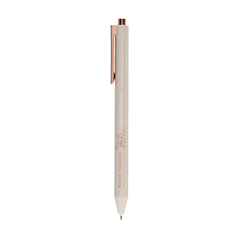 Ручка шариковая авт. Bruno Visconti "Total Beige"  0,38мм синяя (ст.108мм, лин.0,36) игольч.