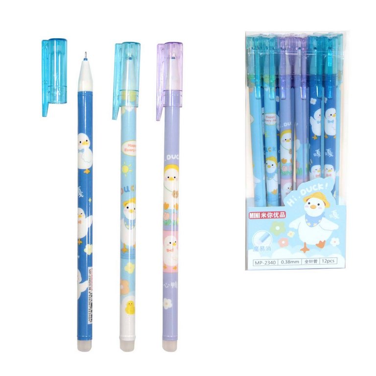 Ручка пиши-стирай гелевая "Утенок" синяя 0,38мм