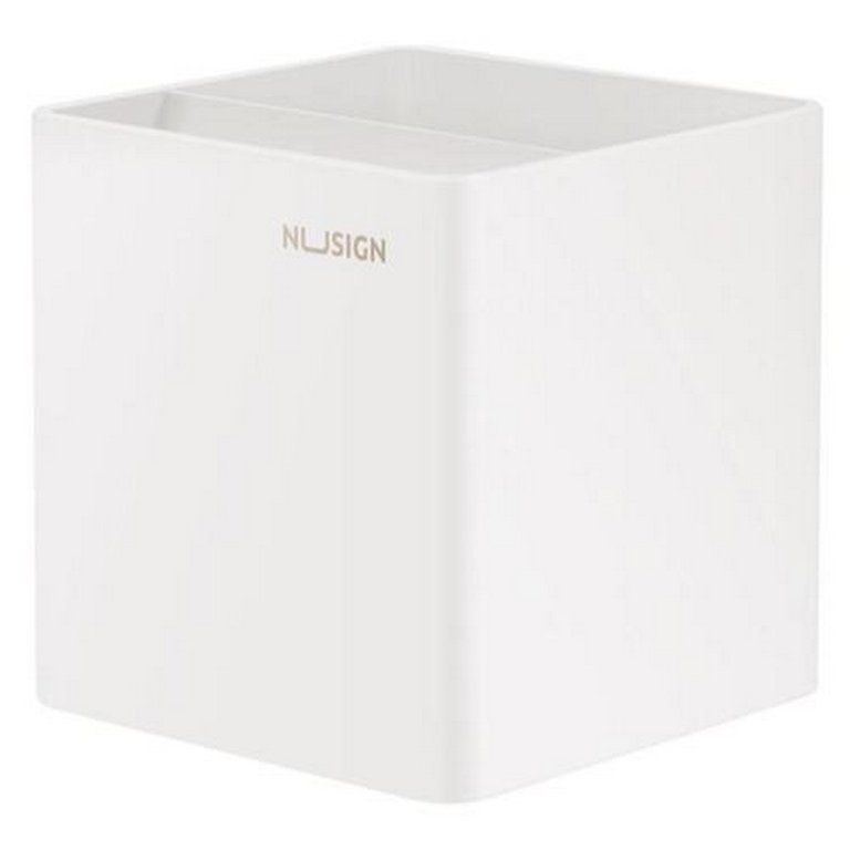 Подставка для ручек Deli "Nusign" 2 отделения, 84х84х86мм белая