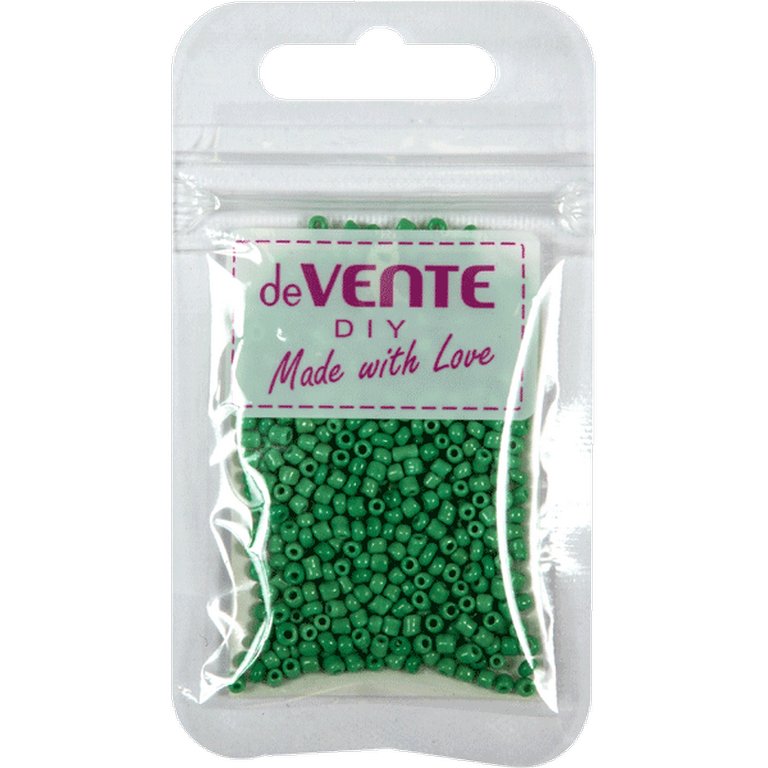 Бисер круглый d=2 мм., 10гр/уп., цв. изумрудный deVENTE "Opaque"