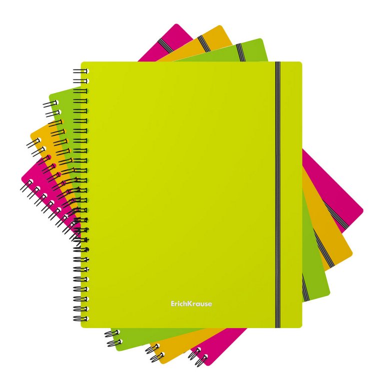 Тетрадь 80 лист кл. А5 на спирали пластиковая обложка "Neon" ассорти