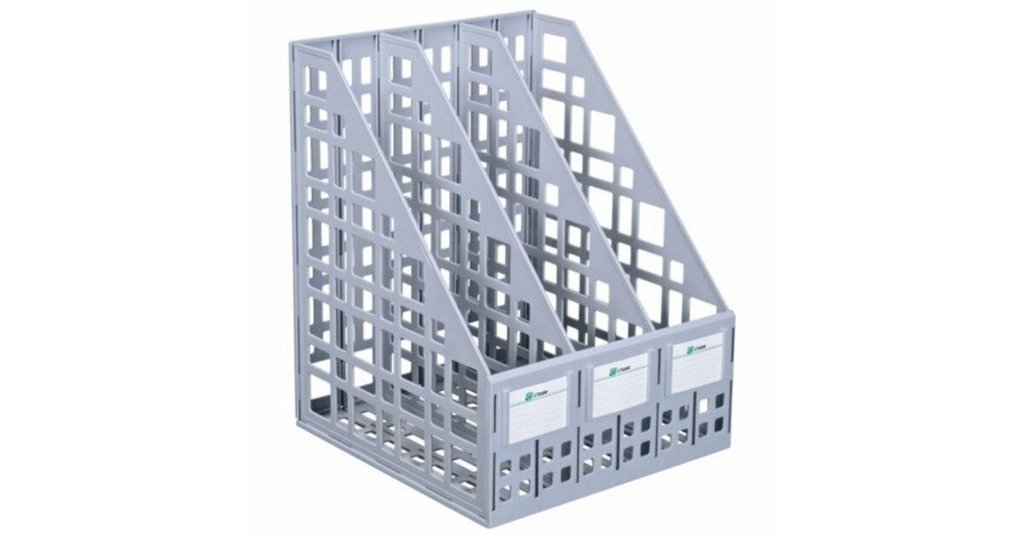 Лоток вертикальный 3-х секцион. разборный, серый Стамм