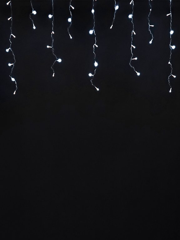 Гирлянда уличная Бахрома  4*0,7м, 72 холодных ламп, 8 реж, прозрачный провод