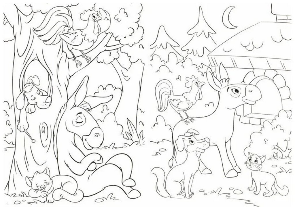 Раскраска А5 "Бременские музыканты" ПРОФ-пресс