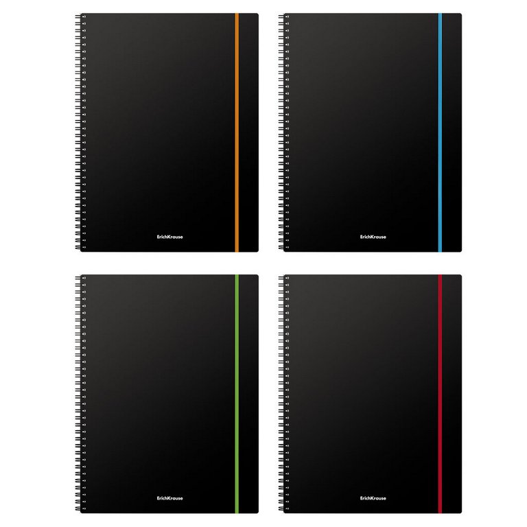 Тетрадь 80 лист кл. А4 на спирали пластиковая обложка "Accent" ассорти, на резинке