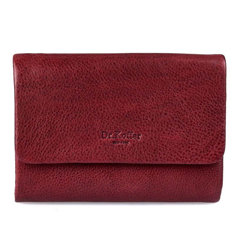 Портмоне Dr.Koffer 15*10,5 см нат. кожа, бордовый