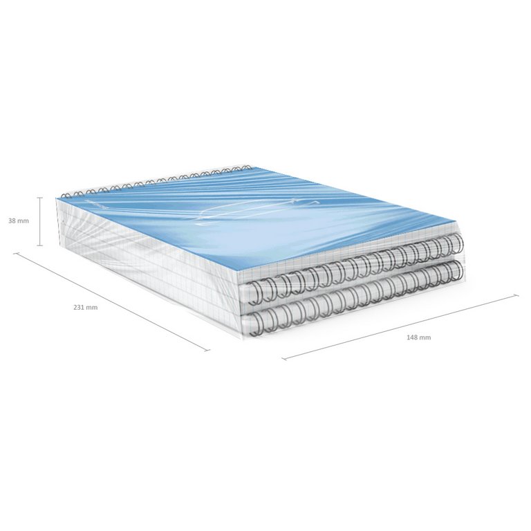 Блокнот А5  80л., 148*210 мм, на гребне ErichKrause "Mirage" пластик. обл., клетка, синий