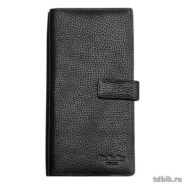 Портмоне Dr.Koffer 19*9,5см, нат. кожа, черный