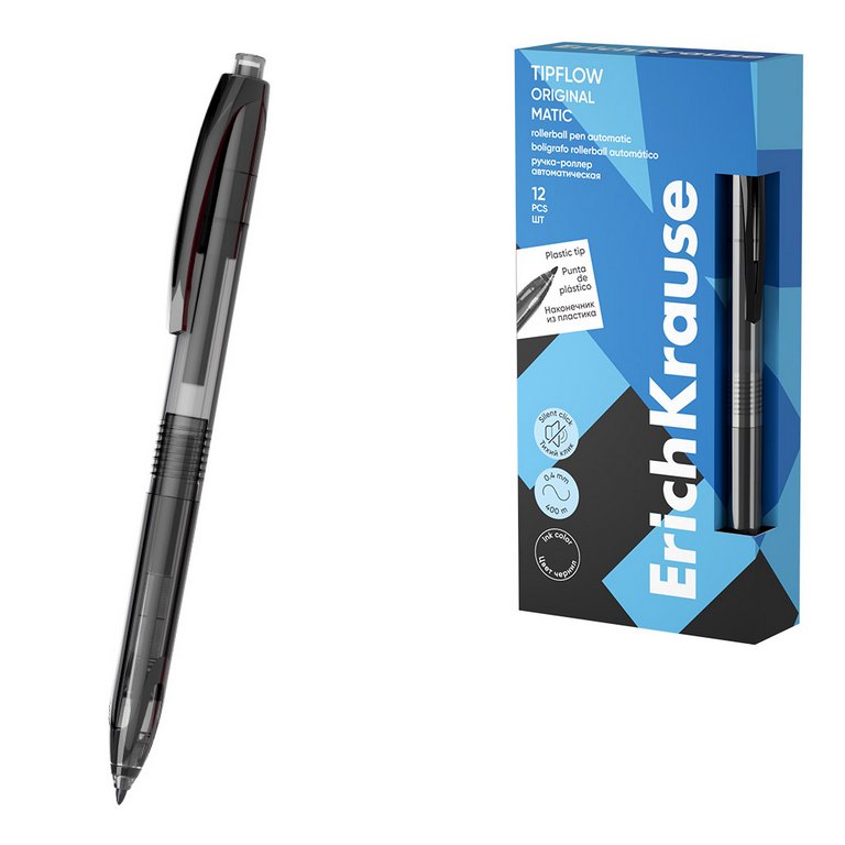 Роллер  автоматический ErichKrause TipFlow Matic Original (0,5мм), черный