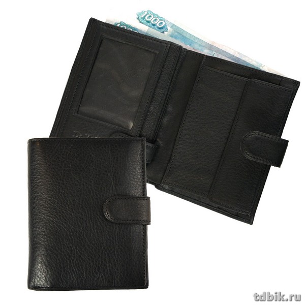 Портмоне Dr.Koffer 12*9,5см, нат. кожа, черный