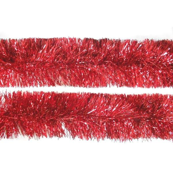 Мишура d 110мм, длина 2м цвет красный