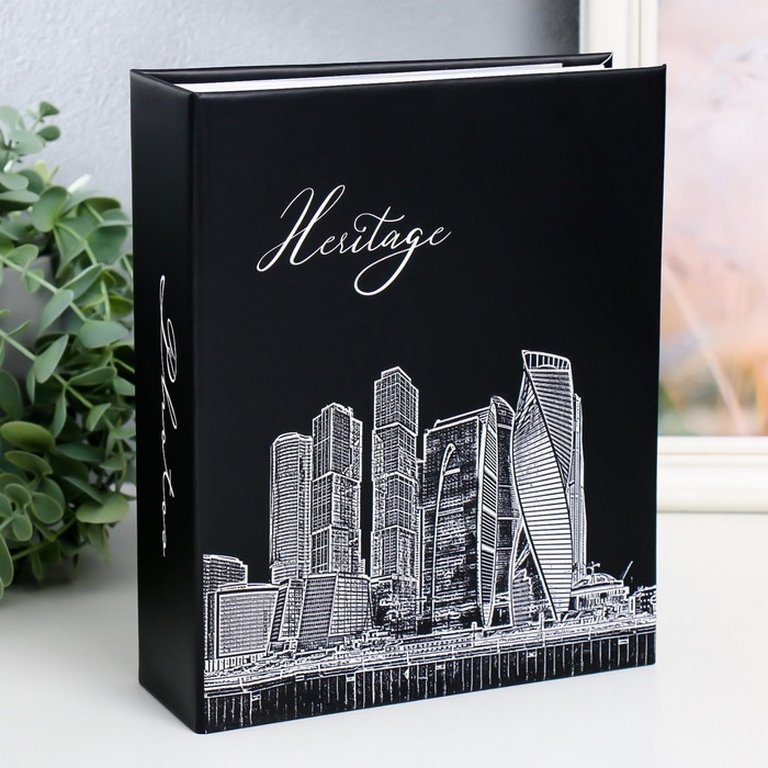 Фотоальбом 304 фото 10*15см "Heritage" твердая обложка, черный