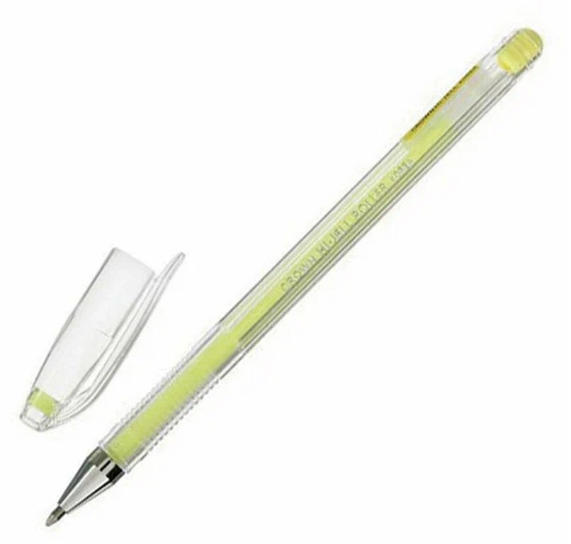 Ручка гелевая  желтая пастель Crown  0,8мм (линия 0,5мм)